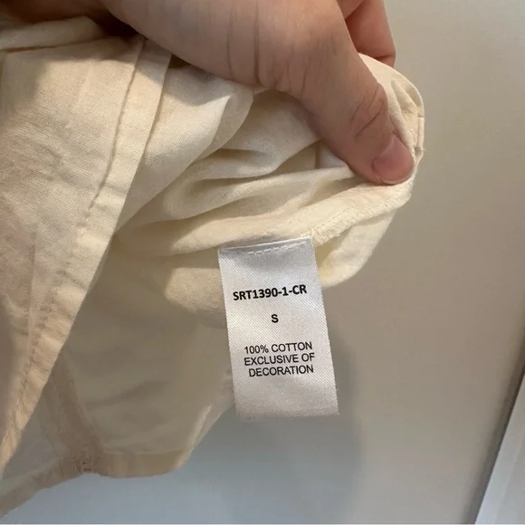 THML Embroidered Cotton Blouse Top Short Sleeve Casual Boho Resortwear Small - Picture 6 of 11